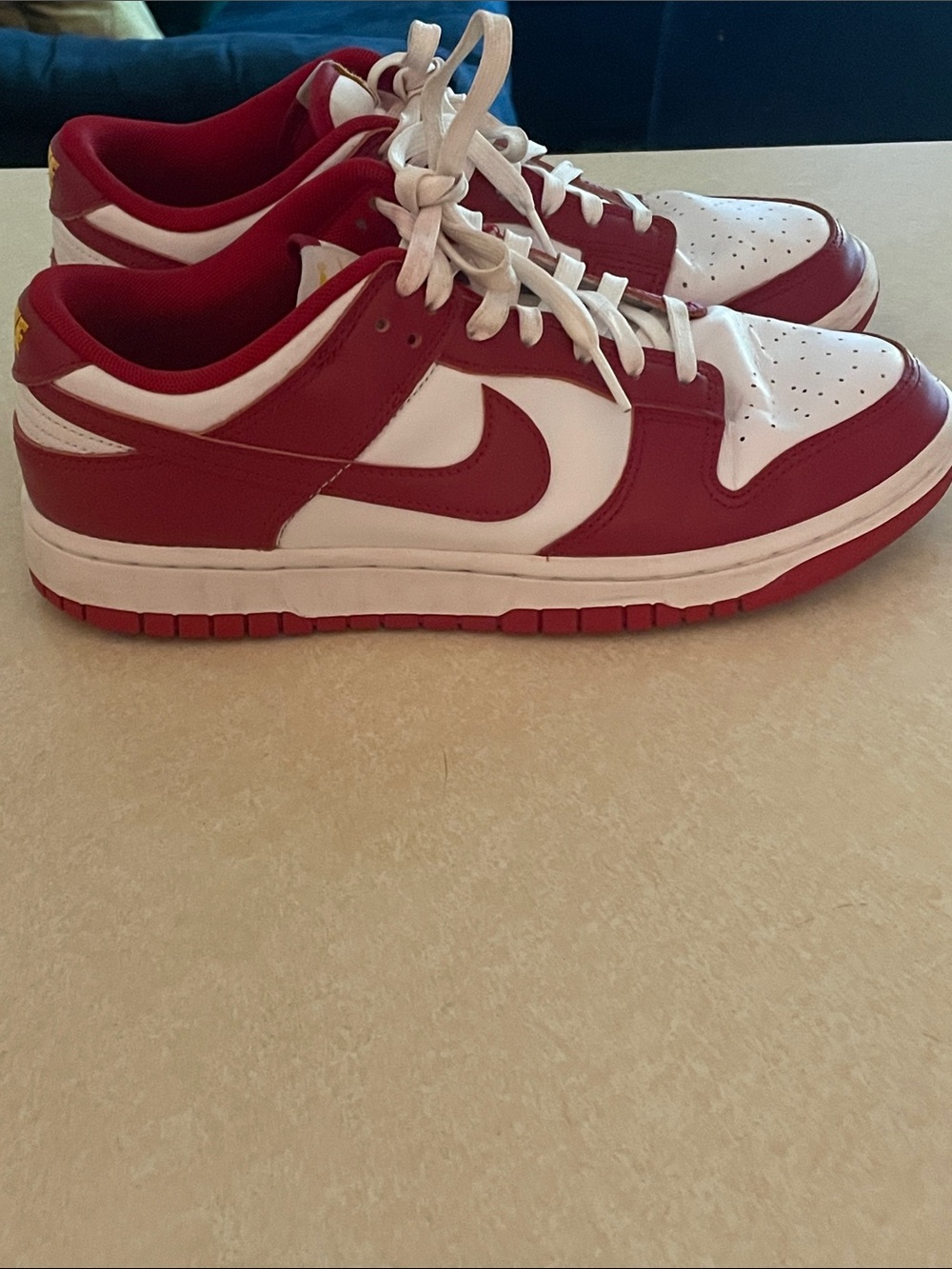Nike Women's Red and White Low-Top Sneakers